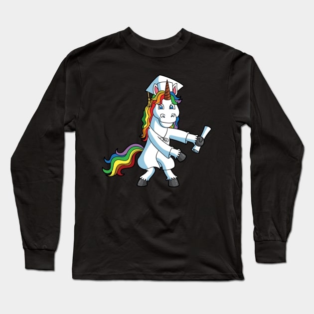 Class of 2019 Graduation Flossing Unicorn Long Sleeve T-Shirt by E